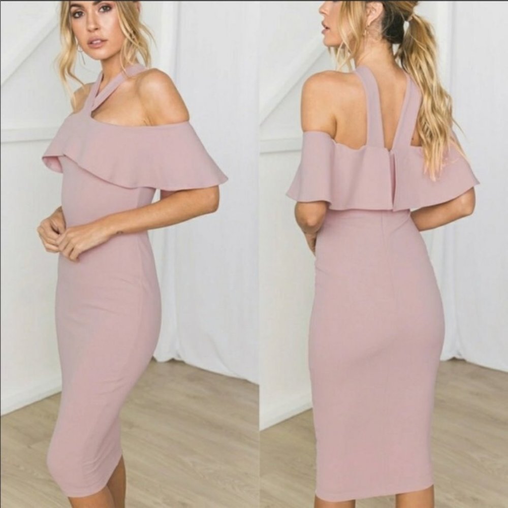 Sexy & Gorgeous Blush Color fitted Dress